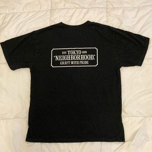 NEIGHBORHOOD Bar & Shield Cotton T-Shirt Black Size XL